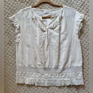 NWT Sita Murt Fringe Hem Blouse in Ivory. Size 8.